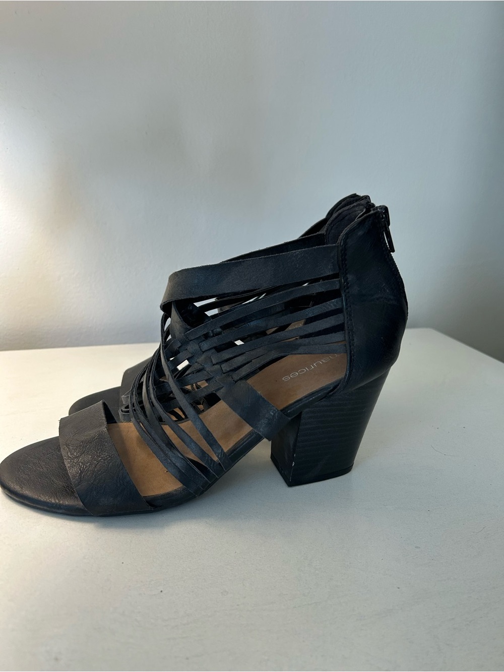 Women’s Black Strappy Block Heel Sandal